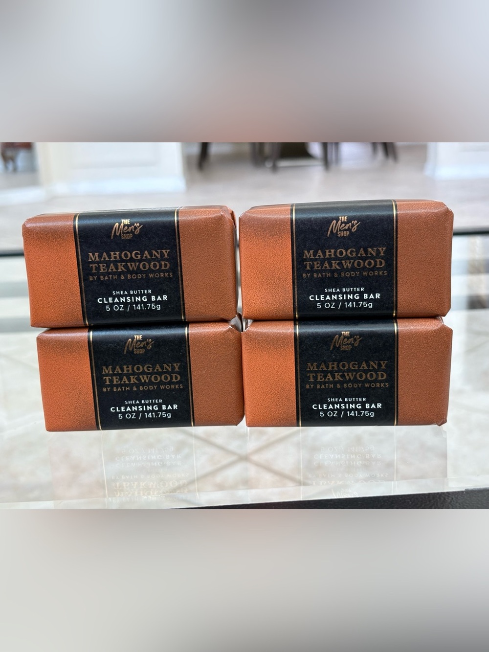 Mahogany Teakwood Bath and Body works set of 4 cleansing bars